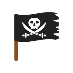 Pirate flag vector illustration isolated.