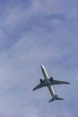Airplane flying in the sky