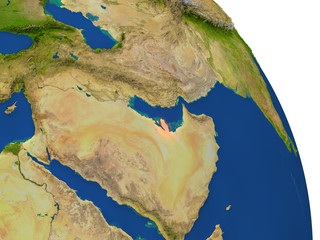 Map of Qatar in red