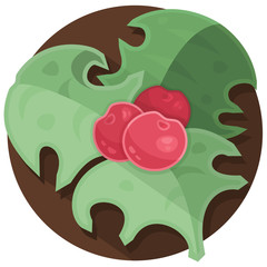 mistletoe leaves and berries christmas vector artwork isolated white background