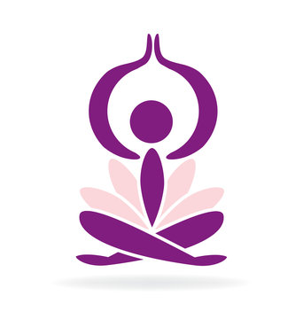 Yoga lotus man logo vector image