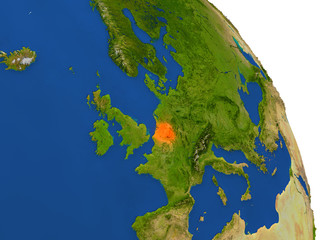 Map of Belgium in red