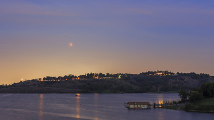 Red moon near Los Angeles, California