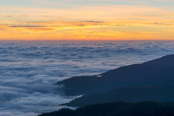 Foggy landscape ,Early morning mist