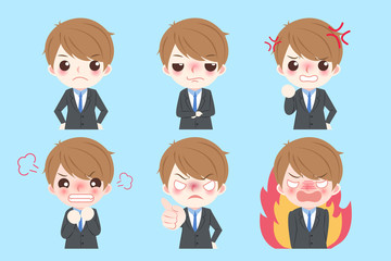 businessman with angry emotion