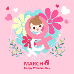 girl with happy womens day
