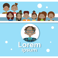 Profile Icon Avatar Image Group Casual People Big Crowd Diverse Ethnic Mix Race Banner Flat Vector illustration