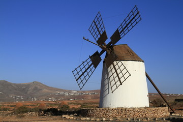 Round stone windmill on Fuerteventura