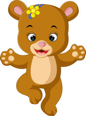 cute baby bear dancing cartoon