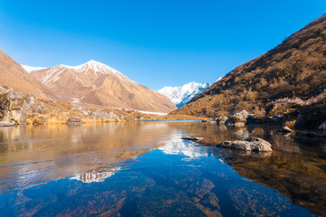 Langtang Himalayas Mountain Range Frozen Pond H