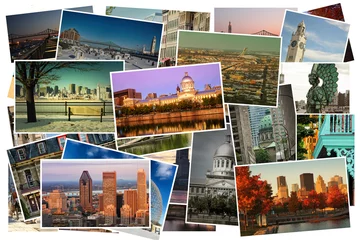 Foto op Canvas Collage of pictures from Montreal city in Canada © pink candy