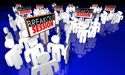 Breakout Session Conference Meeting People Signs 3d Animation