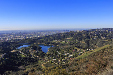 Obraz premium Hollywood reservoir from top