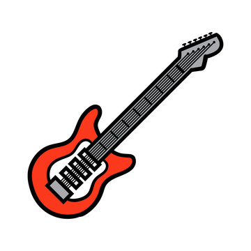 Cartoon Electric Guitar Vector Illustration