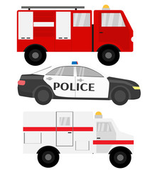 Emergency car color set