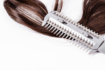 Comb slice hair with blade and hairs.