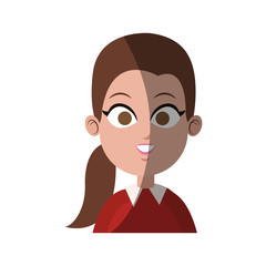 businesswoman wearing executive clothes over white background. colorful design. vector illustration