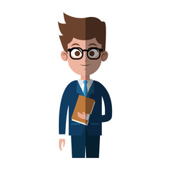 businessman wearing suit and tie over white background. colorful design. vector illustration