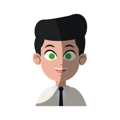 businessman wearing suit and tie over white background. colorful design. vector illustration