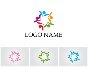 Fototapeta na wymiar Community team group logo vector