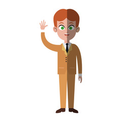 businessman wearing suit and tie over white background. colorful design. vector illustration