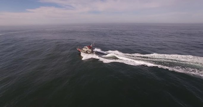 Coast Guard Tracking far to close push Aerial, 4K, 44s, 5of7, Stock Video Sale - Drone Discoveries llc.