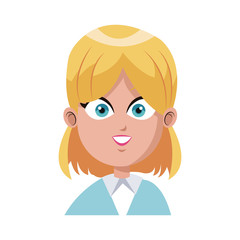 businesswoman wearing executive clothes over white background. colorful design. vector illustration