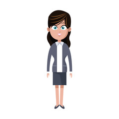 businesswoman wearing executive clothes over white background. colorful design. vector illustration