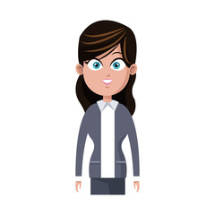 businesswoman wearing executive clothes over white background. colorful design. vector illustration