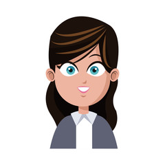 businesswoman wearing executive clothes over white background. colorful design. vector illustration