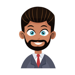 businessman wearing suit and tie over white background. colorful design. vector illustration