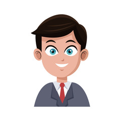 businessman wearing suit and tie over white background. colorful design. vector illustration