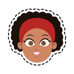 happy woman cartoon icon over white background. colorful design. vector illustration