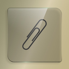 paper clip icon, vector illustration