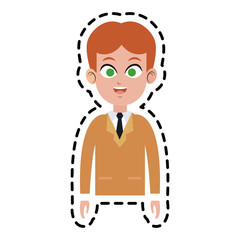 businessman wearing suit and tie over white background. colorful design. vector illustration