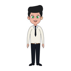 businessman wearing suit and tie over white background. colorful design. vector illustration