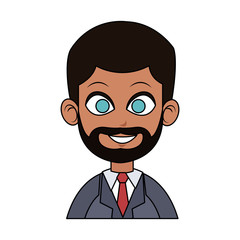 businessman wearing suit and tie over white background. colorful design. vector illustration