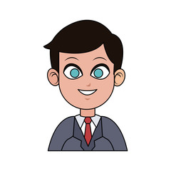 businessman wearing suit and tie over white background. colorful design. vector illustration