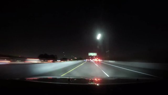 SAN FRANSISCO, CALIFORNIA, UNITED STATES OF AMERICA, NOVEMBER 3 Time lapse hyperlapse of driving on route interstate 280, at night time, in San Fransisco, California, United states of america