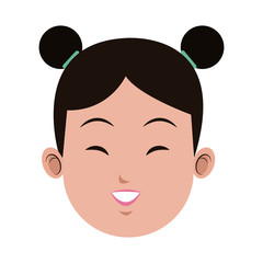 woman face cartoon icon over white background. colorful design. vector illustration