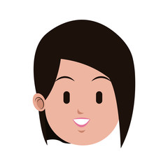 woman face cartoon icon over white background. colorful design. vector illustration
