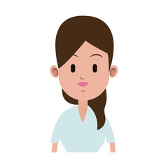 woman cartoon icon over white background. colorful design. vector illustration