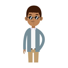 man cartoon icon over white background. colorful design. vector illustration