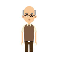 old man cartoon icon over white background. colorful design. vector illustration
