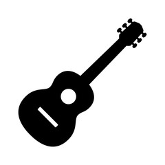 Obraz premium Acoustic guitar musical instrument flat vector icon for music apps and websites