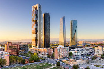 Madrid, Spain Skyline - obrazy, fototapety, plakaty