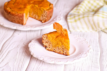 American homemade pumpkin pie