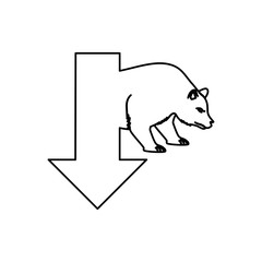 Stock market bear icon vector illustration graphic design