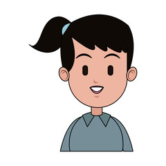 woman cartoon icon over white background. colorful design. vector illustration