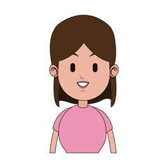 woman cartoon icon over white background. colorful design. vector illustration